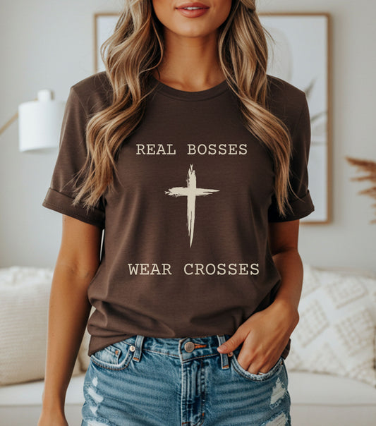 Real Bosses Wear Crosses (painted cross) - Nisgav Migdal Oz Apparel