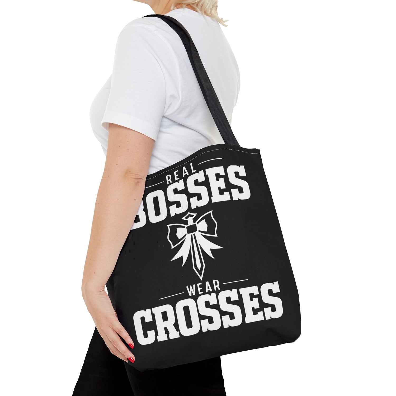 Real Bosses Wear Crosses Tote (Bold Letters) - Nisgav Migdal Oz Apparel