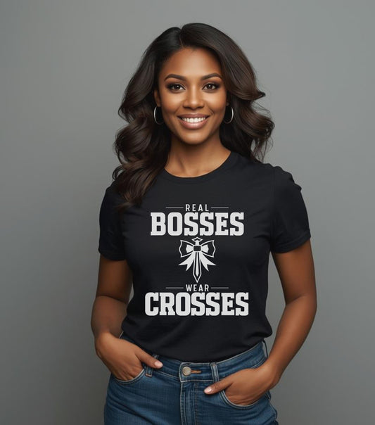 Real Bosses Wear Crosses (Bow Cross) - Nisgav Migdal Oz Apparel
