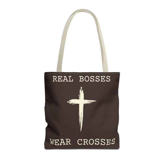 Real Bosses Wear Crosses Tote Painted Cross) - Nisgav Migdal Oz Apparel