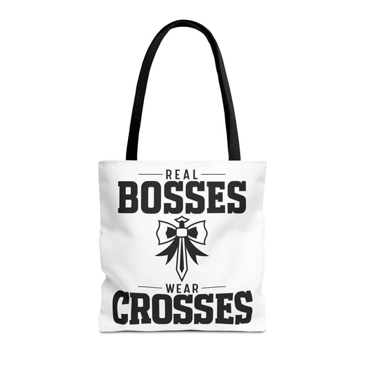 Real Bosses Wear Crosses Tote (Bold Letters) - Nisgav Migdal Oz Apparel