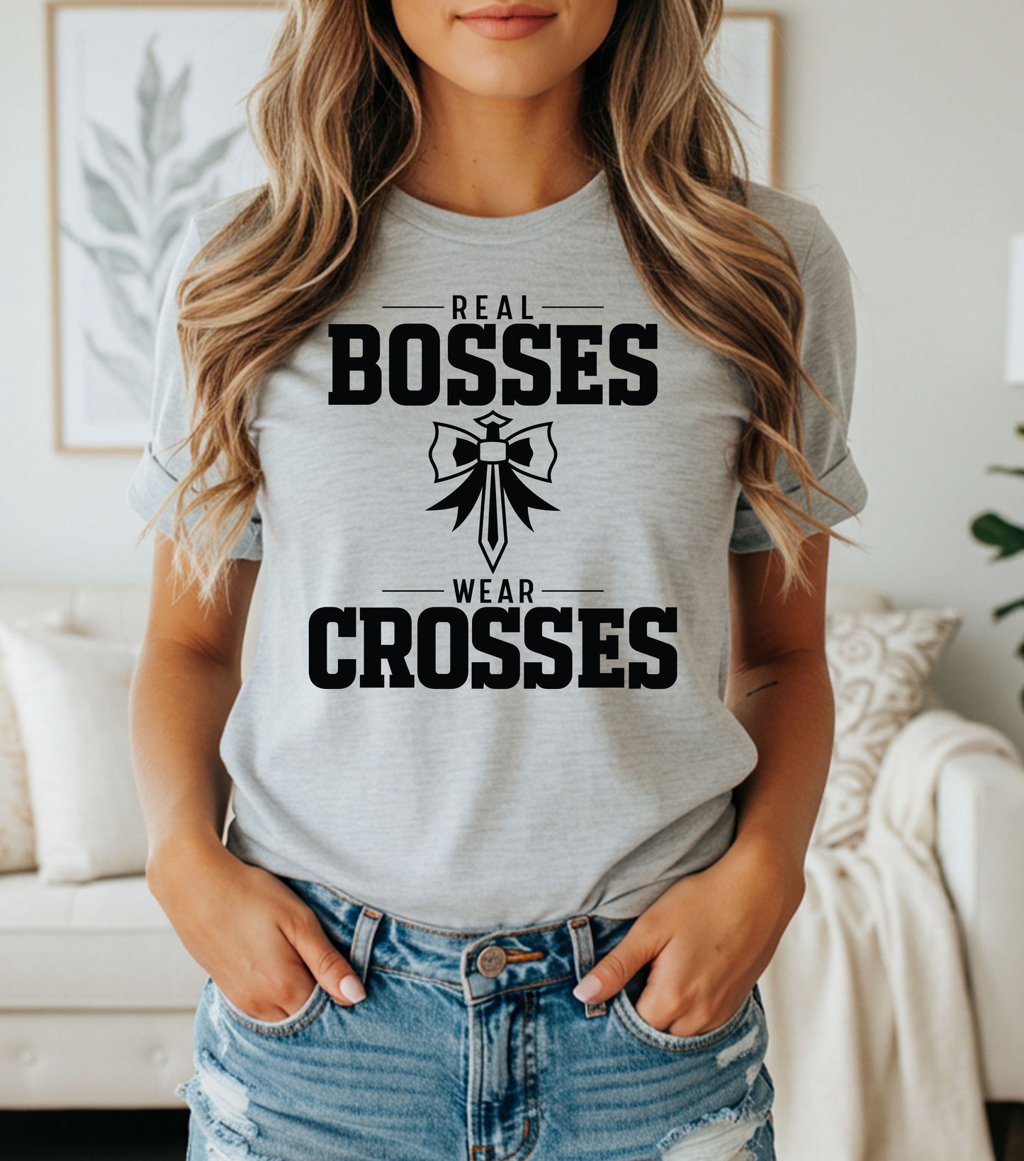 Real Bosses Wear Crosses (Bow Cross) - Nisgav Migdal Oz Apparel