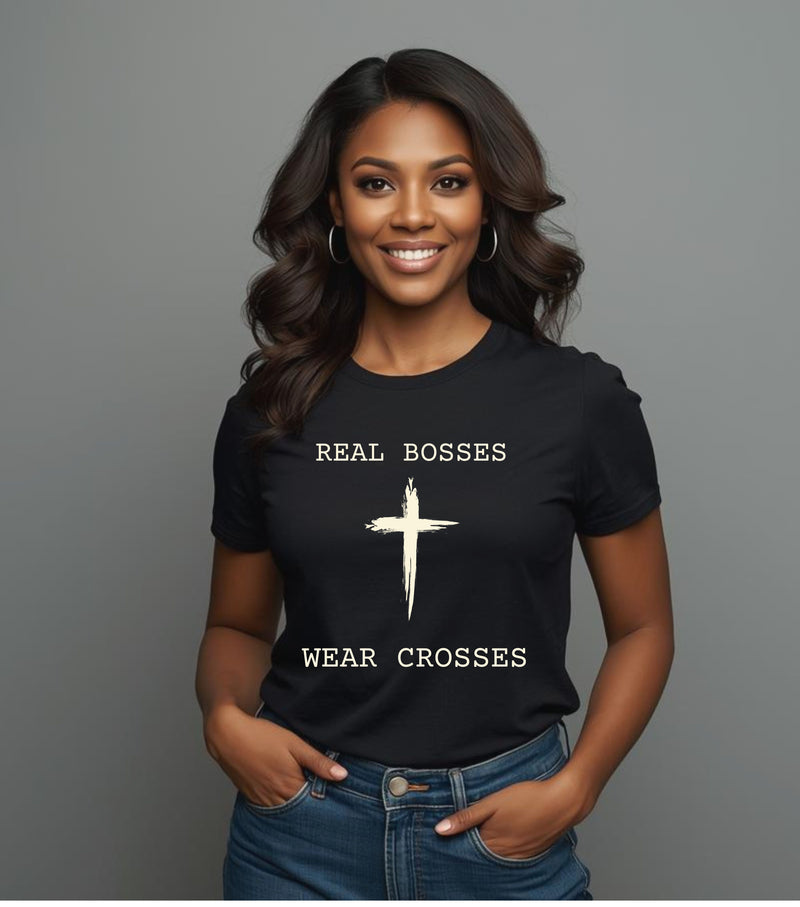 Real Bosses Wear Crosses (painted cross) - Nisgav Migdal Oz Apparel