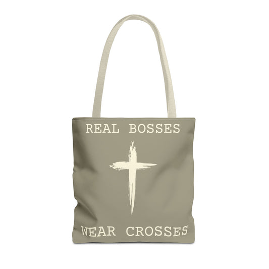Real Bosses Wear Crosses Tote (Painted Cross) - Nisgav Migdal Oz Apparel