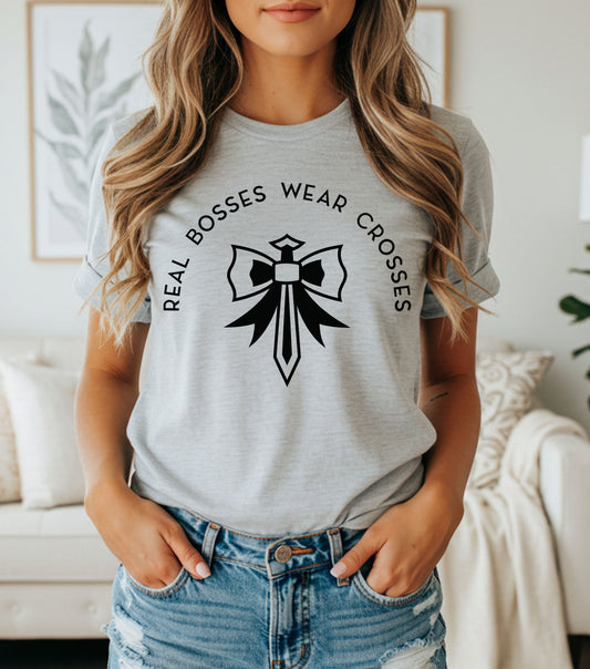 Real Bosses Wear Crosses (Bow Cross) - Nisgav Migdal Oz Apparel