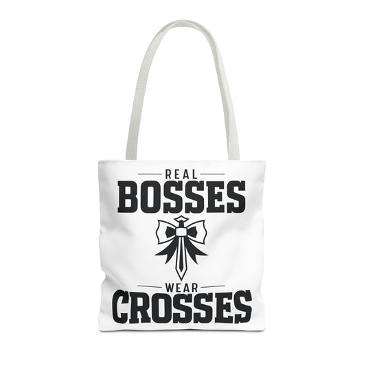 Real Bosses Wear Crosses Tote (Bold Letters) - Nisgav Migdal Oz Apparel