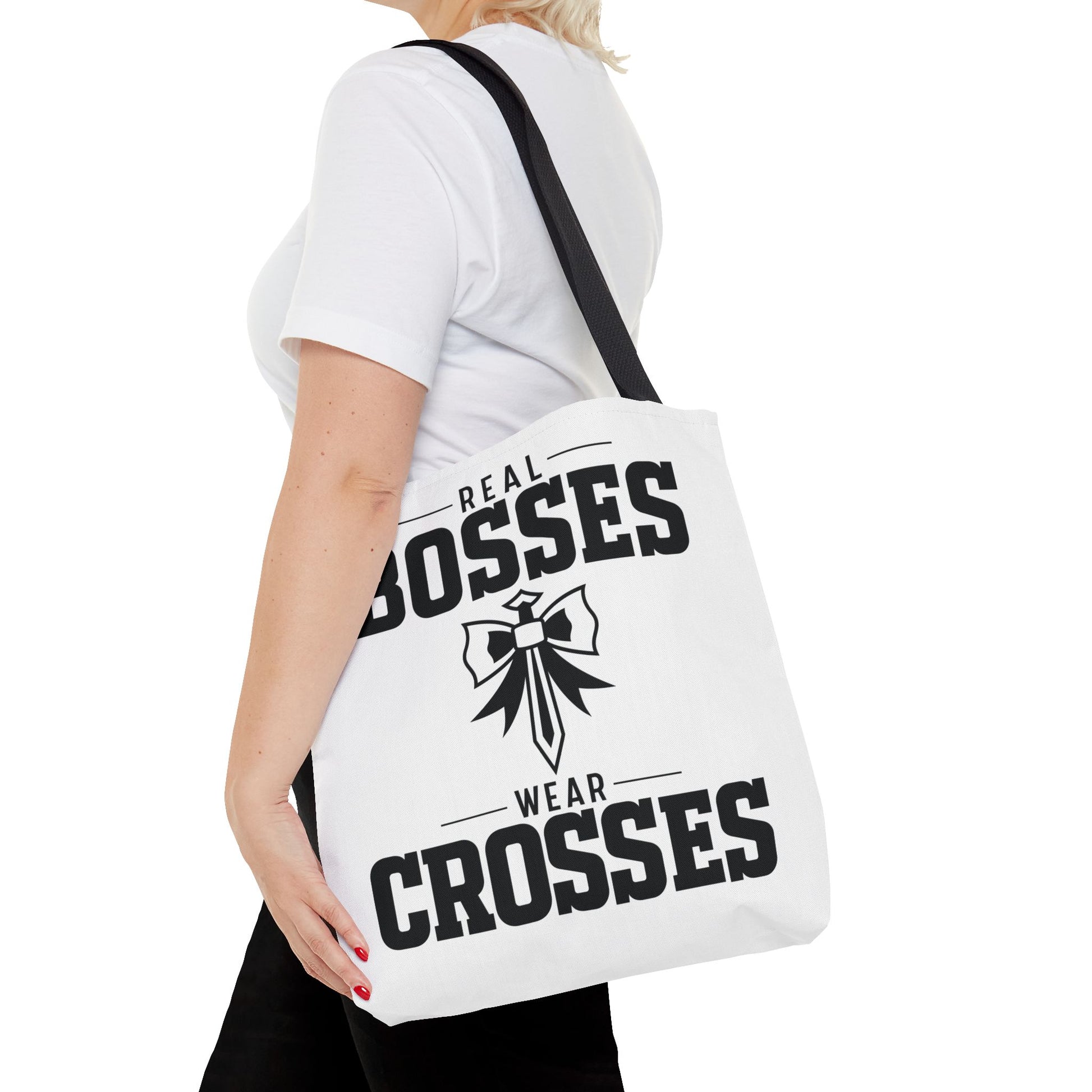 Real Bosses Wear Crosses Tote (Bold Letters) - Nisgav Migdal Oz Apparel