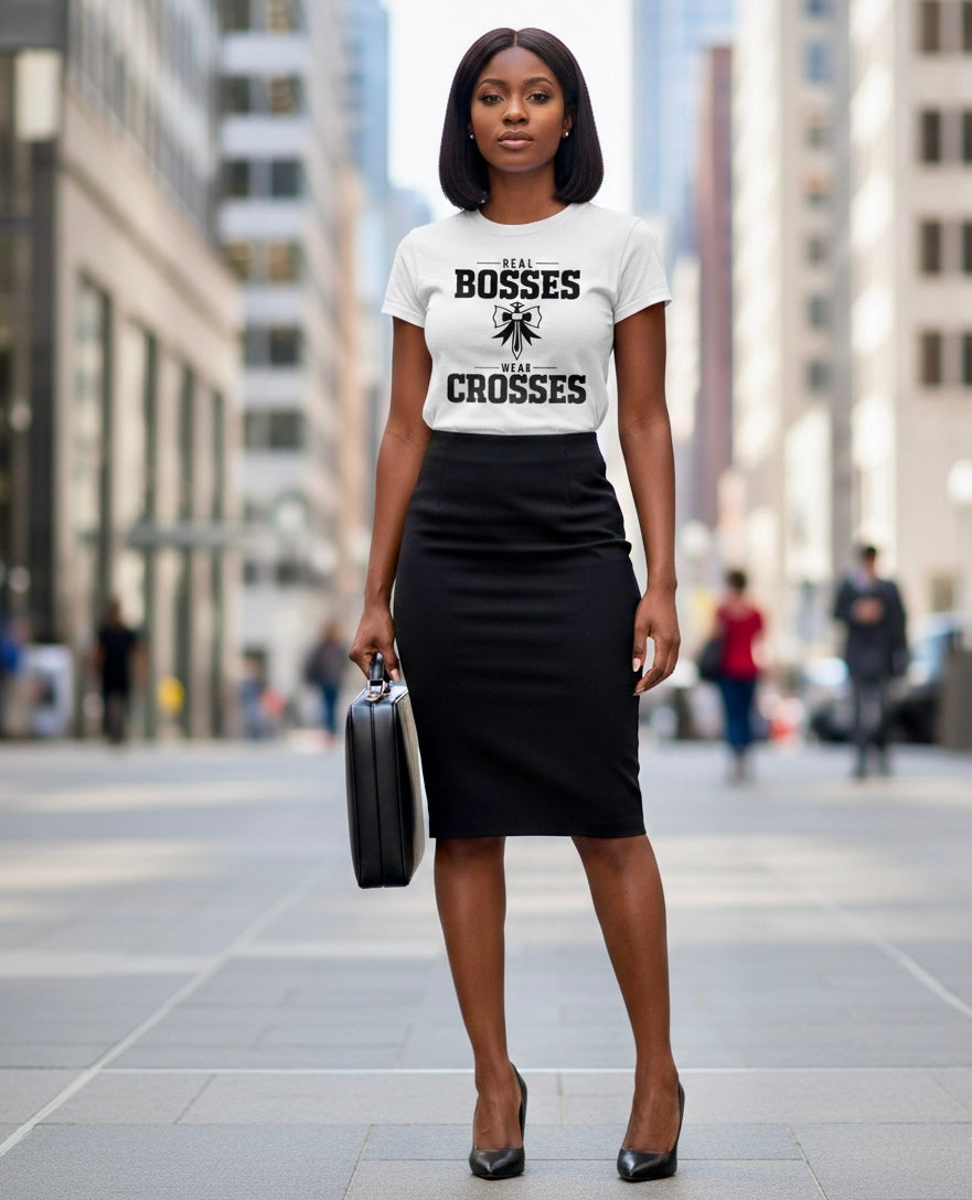 Real Bosses Wear Crosses (Bow Cross) - Nisgav Migdal Oz Apparel